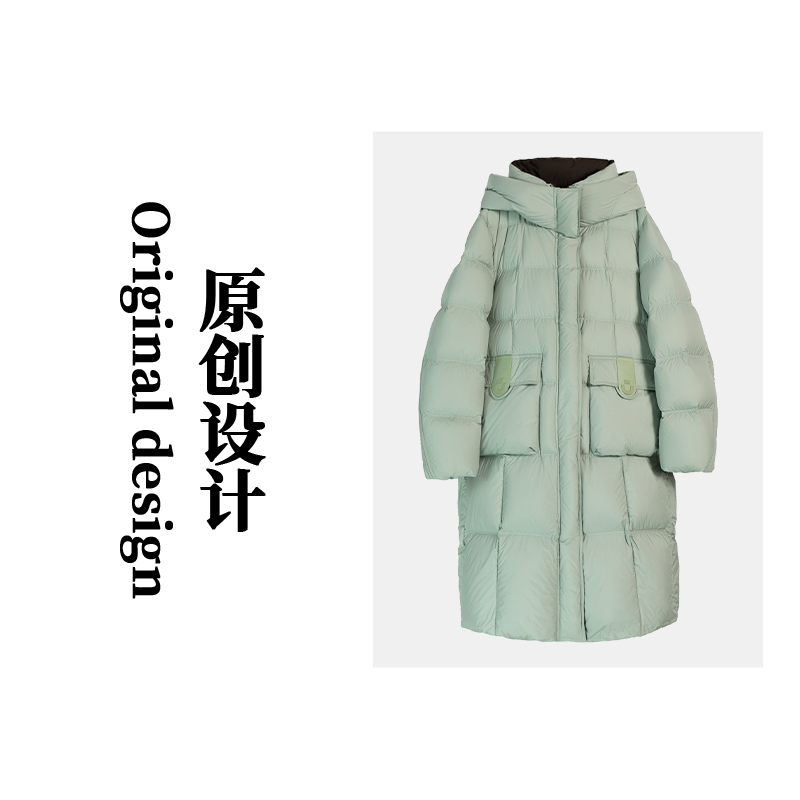 【雪儿专属】中长款O型连帽油边羽绒服SDYH2365