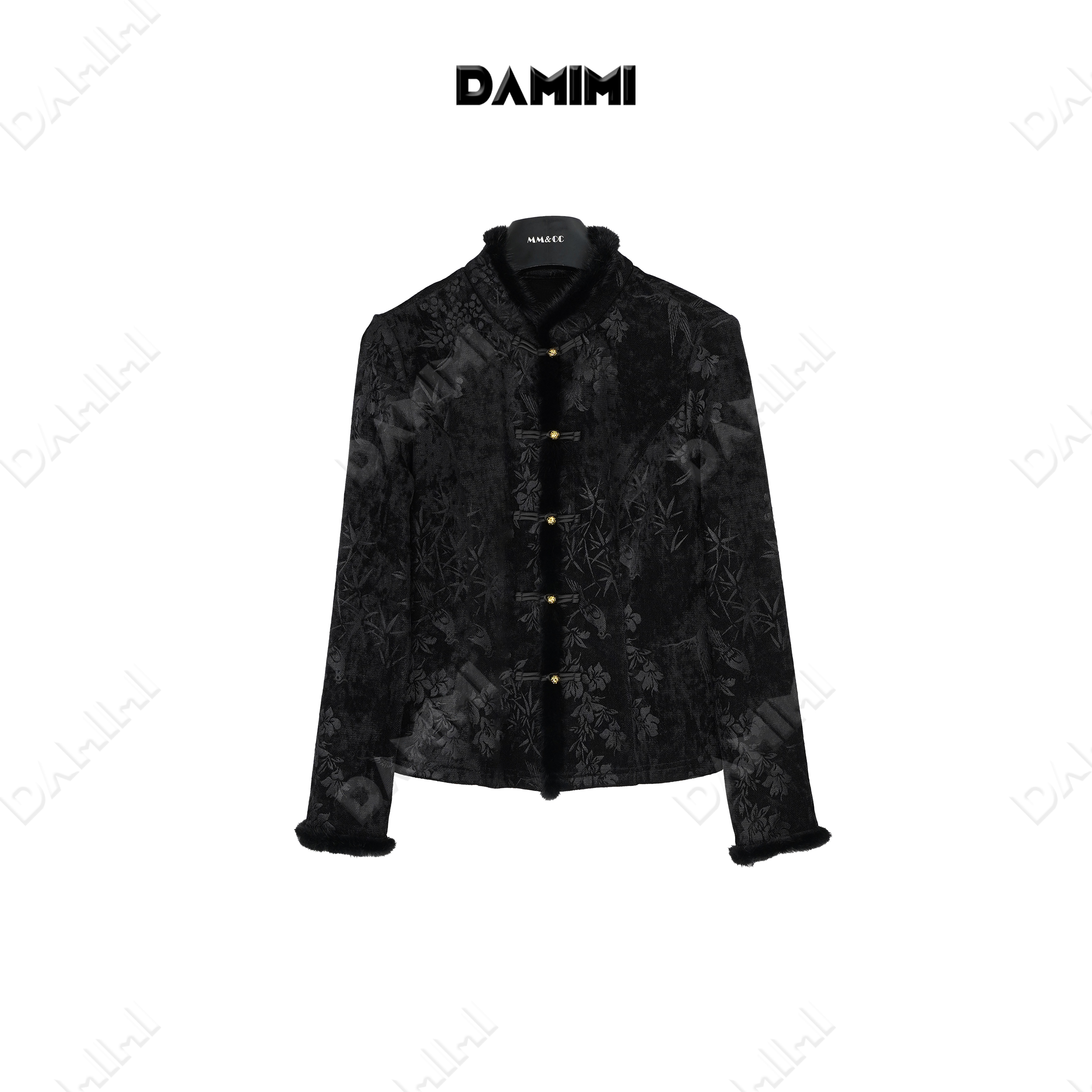 【诗瑶】新中式国风冬季新款烧花气质显瘦打底上衣F9931