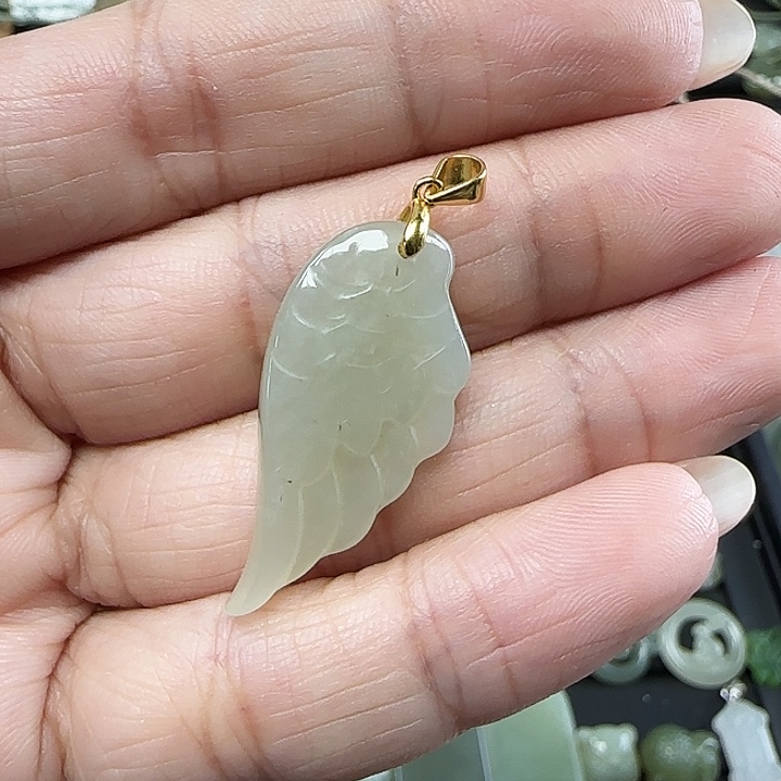 和田玉吊坠(不含链)银S925镶嵌