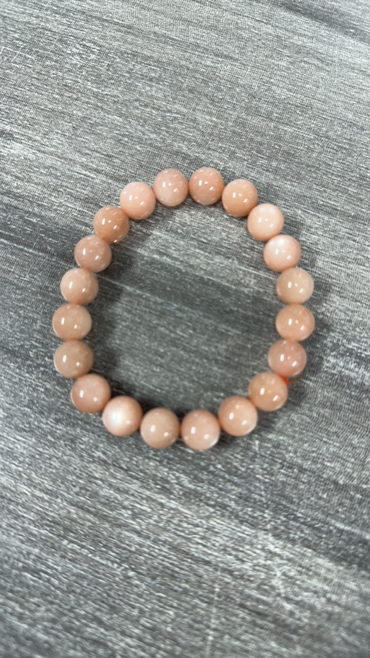 天然橙月光单圈手串