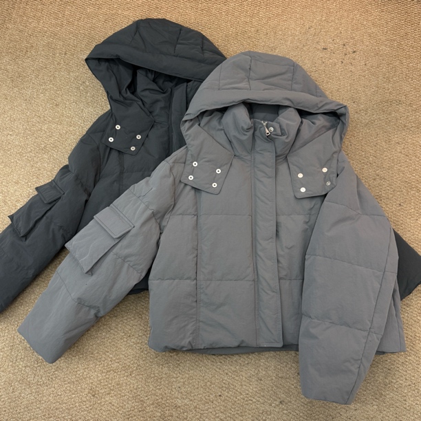 （拍下不退不换）5282连帽袖带口袋羽绒服-衣长53胸围128