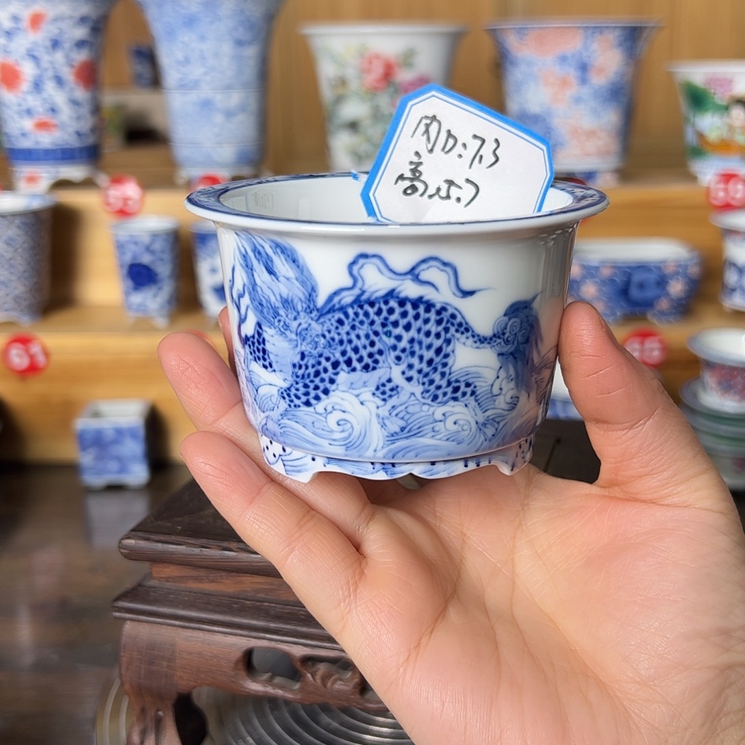 墨奈手绘陶瓷花盆