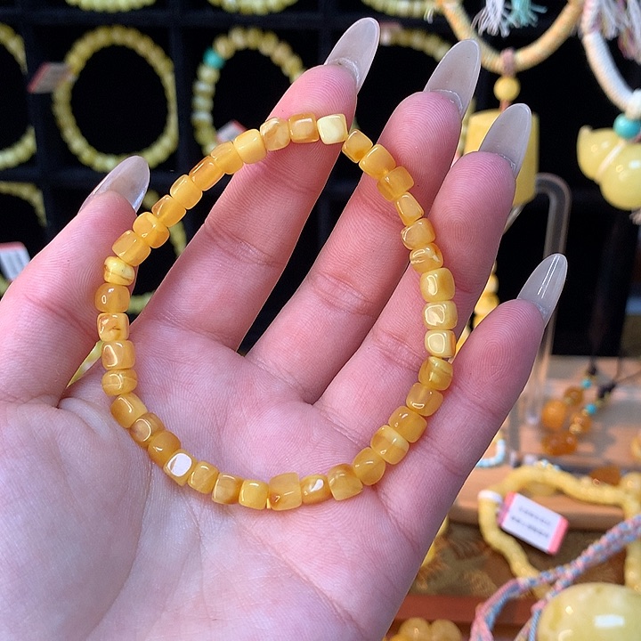 琥珀手链未镶嵌蜜蜡手串素圈
