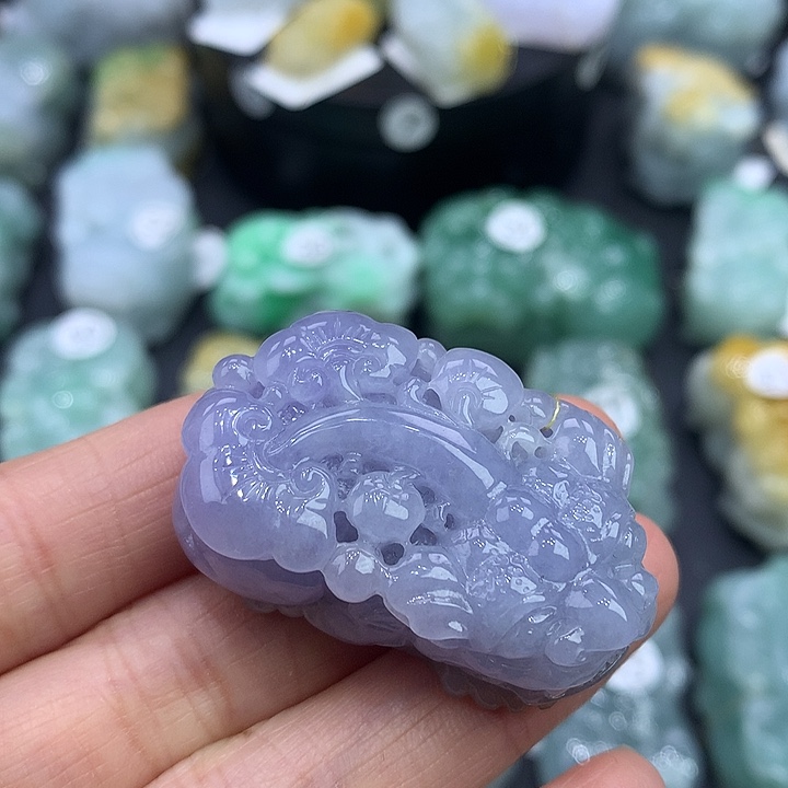 翡翠未镶嵌颈饰天然缅甸A货翡翠貔貅吊坠