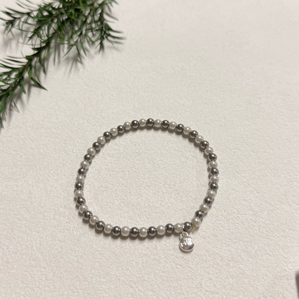 铜合金仿珍珠手链 小众百搭弹力手链bs802
