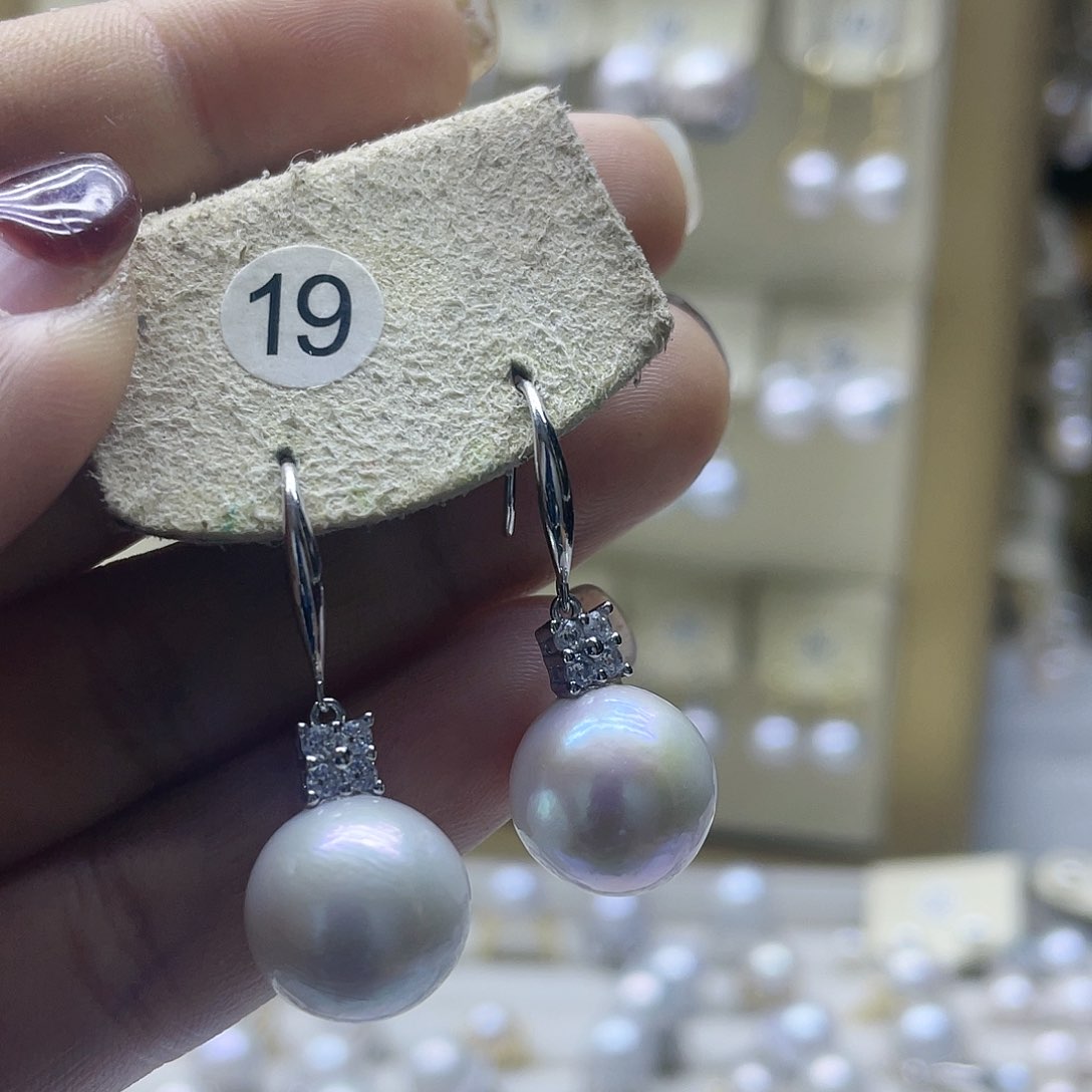 淡水珍珠耳饰银S925镶嵌