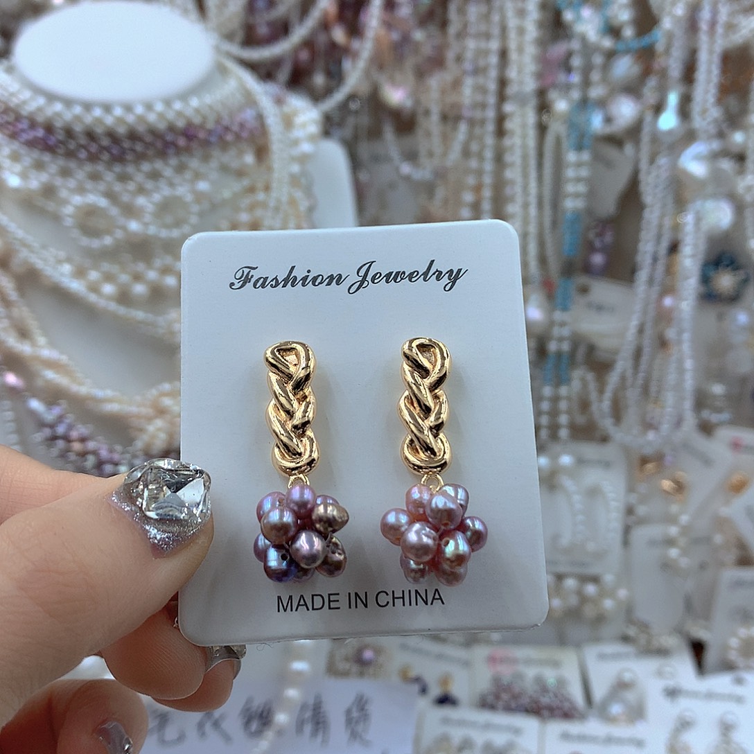 耳饰淡水珍珠银S925镶嵌