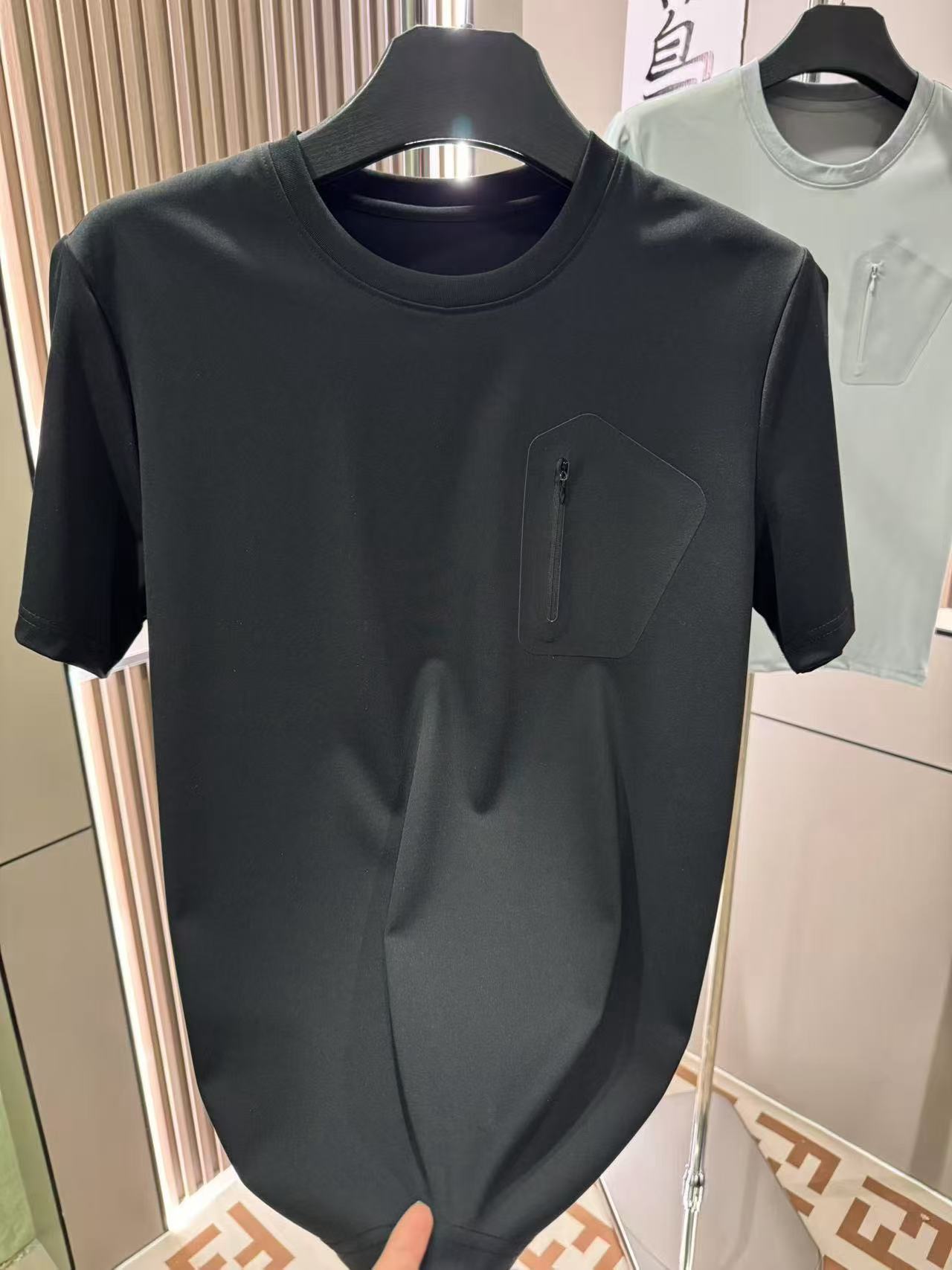 25夏季新款户外休闲透气简约男士短袖T恤上衣-7207