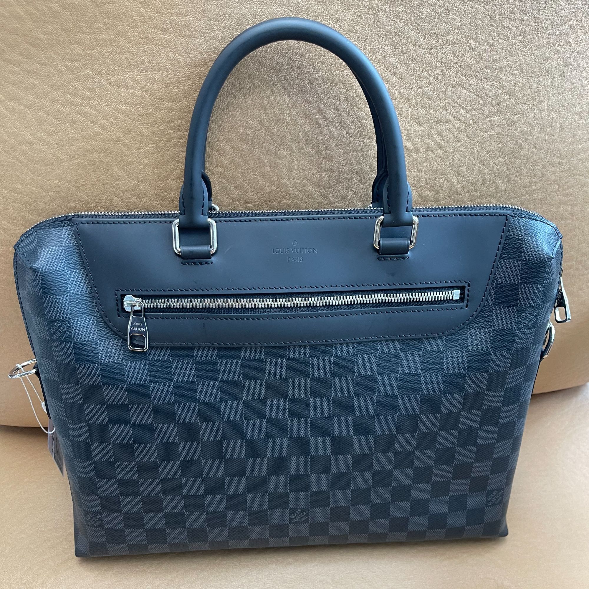 99新 LouisVuitton/路易威登 【辛河奢品】棋盘格公文手拎包