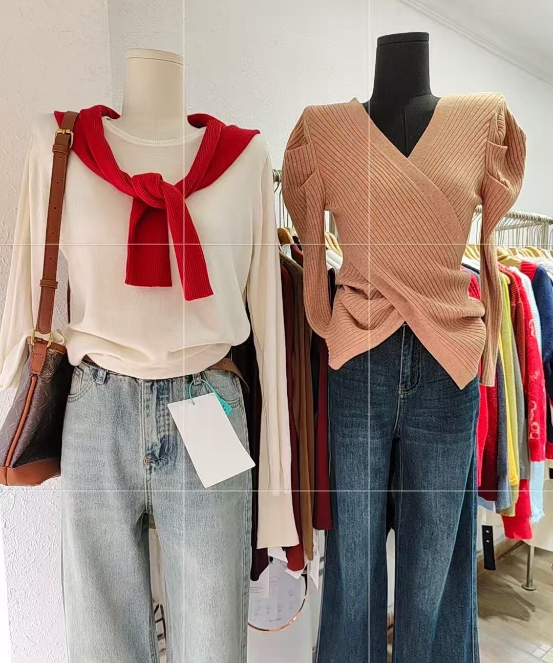 古着真丝桑蚕丝羊绒衫羊毛保暖秋冬复古打底