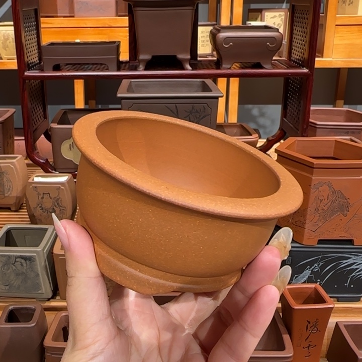 紫砂花盆口径9.5深度4.5