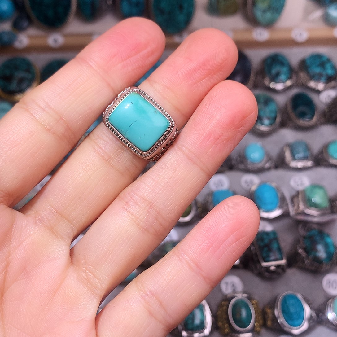 绿松石挂件银S925镶嵌