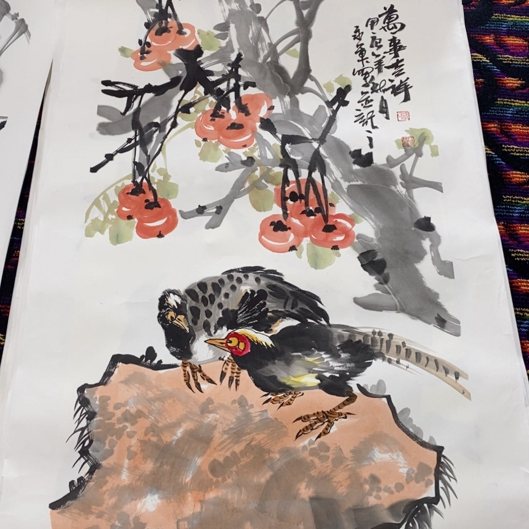 国画国画花鸟138*68杨永军  琪