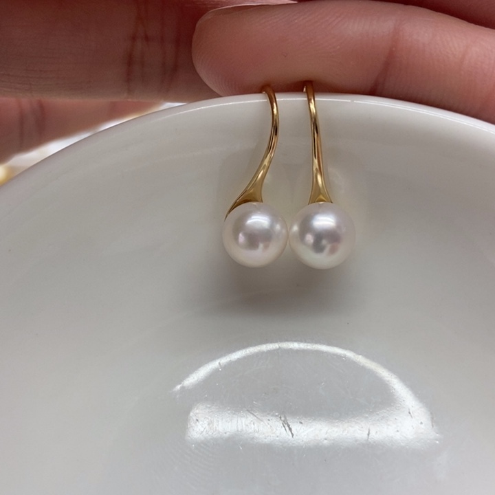 海水珍珠耳饰银S925镶嵌