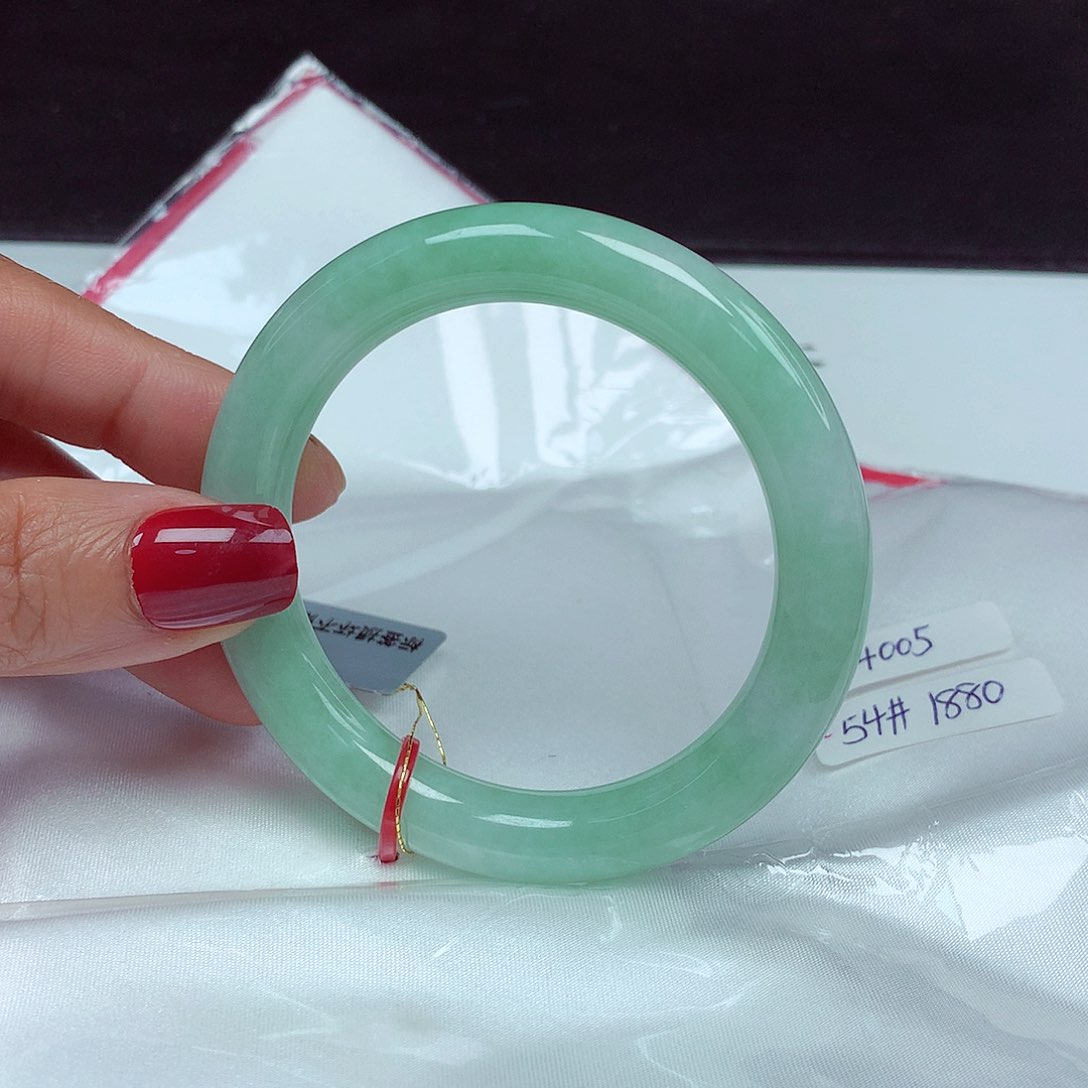 翡翠未镶嵌手镯54圈4005