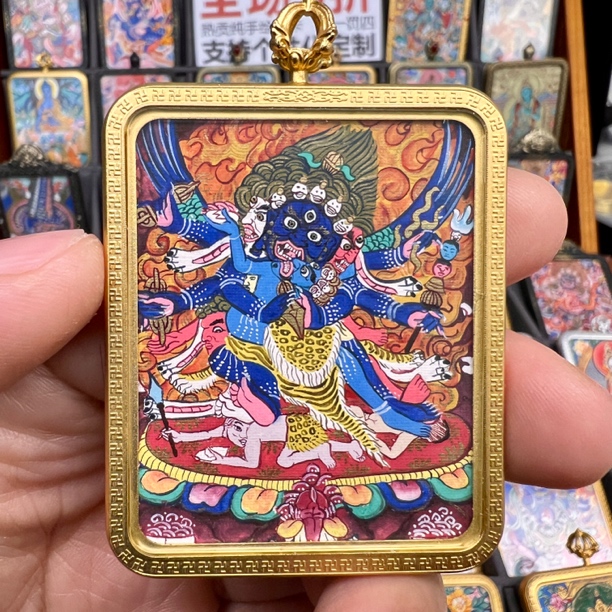 热贡纯手绘唐卡普巴金刚