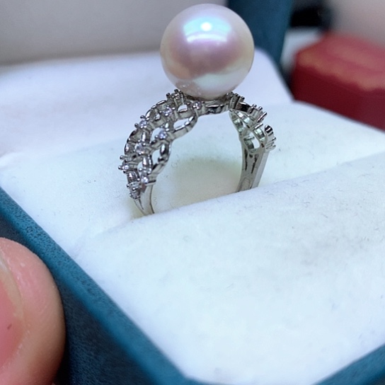 淡水珍珠耳饰银S925镶嵌