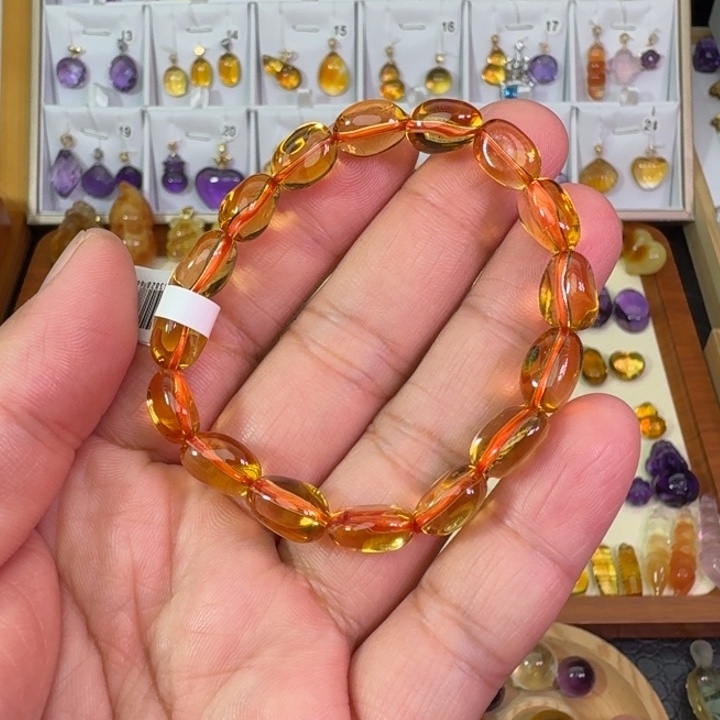 未镶嵌手串黄晶单圈