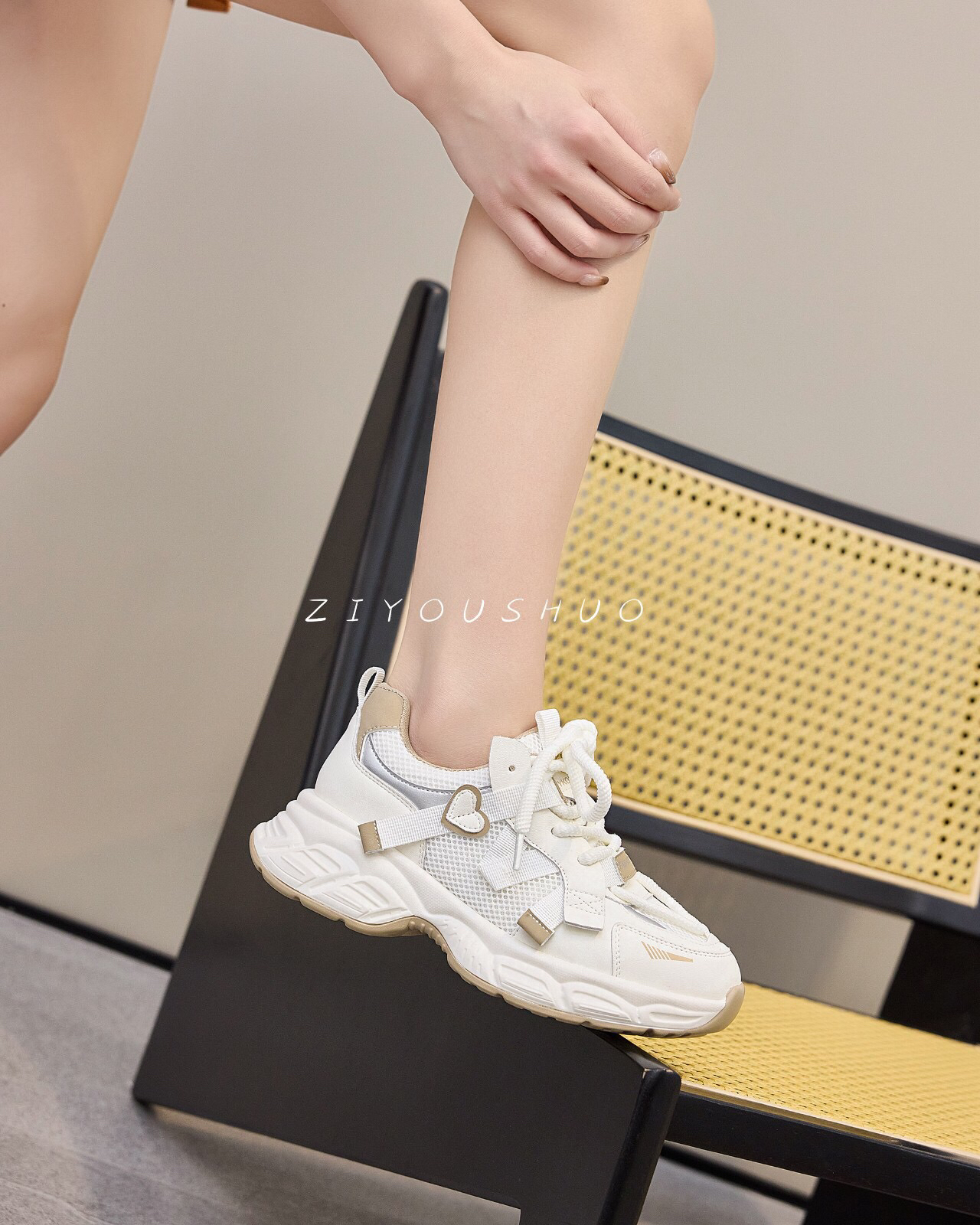 超秀气～樱桃色老爹鞋运动鞋Z25-62102