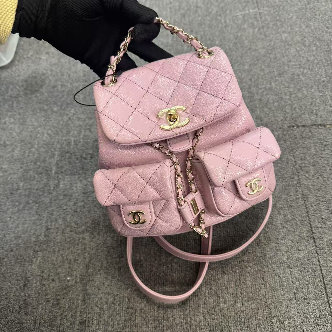 99新 Chanel/香奈儿 樱花粉duma双肩包