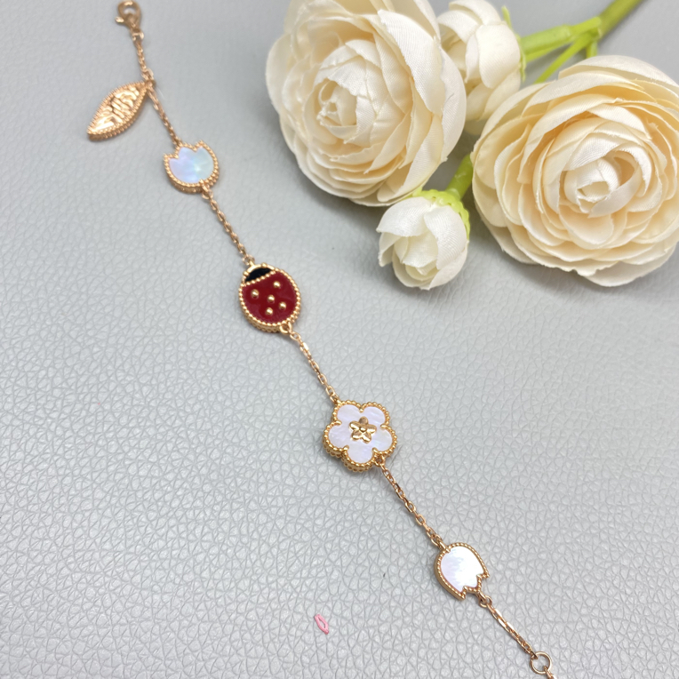 18K玫瑰金七星瓢虫手链（抖音基地发货质检）