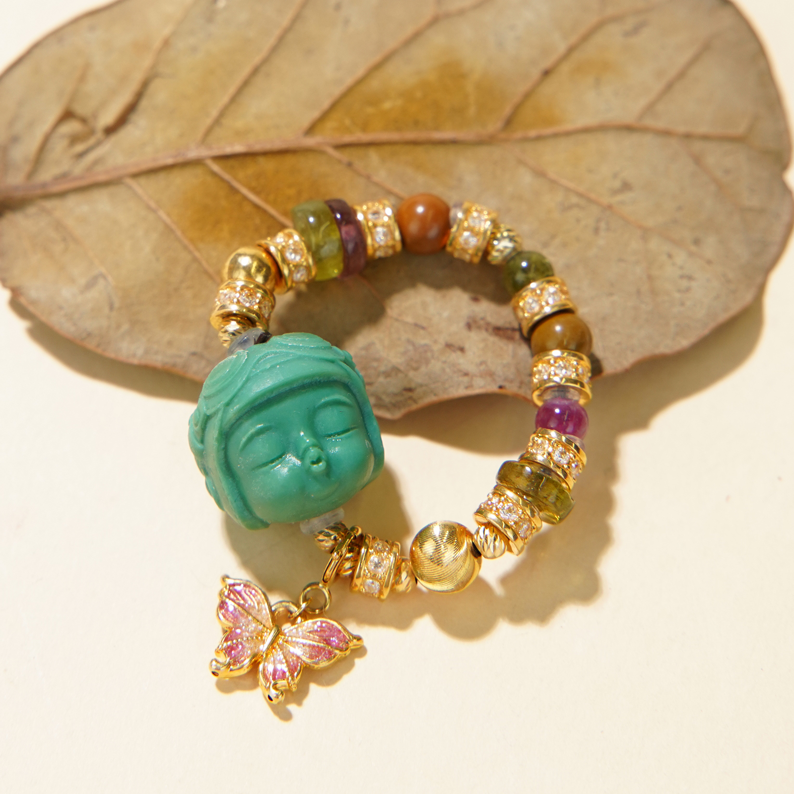 牛嘟嘟DIY18K金绿松戒指/CX00082