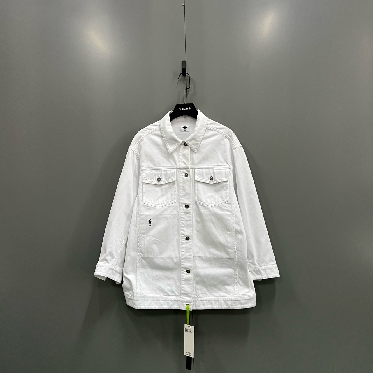 未使用 DIOR/迪奥 jp 白色小蜜蜂刺绣牛仔外套 38码 607595