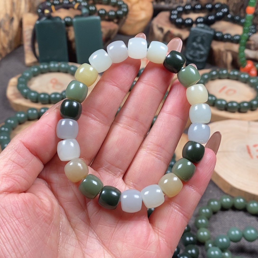 和田玉（青玉）手链未镶嵌ღ***?