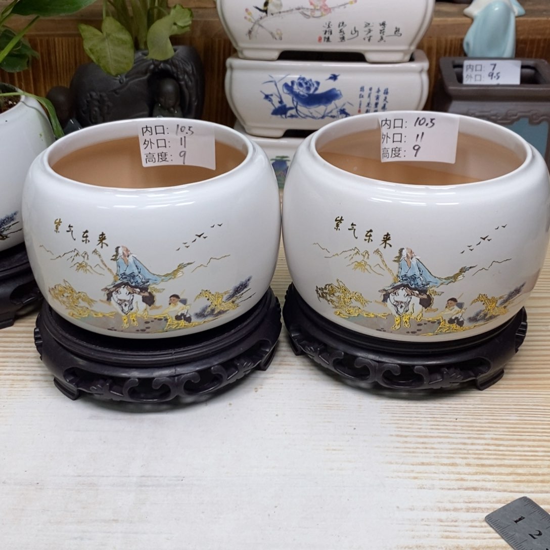 紫砂陶瓷花盆浮力