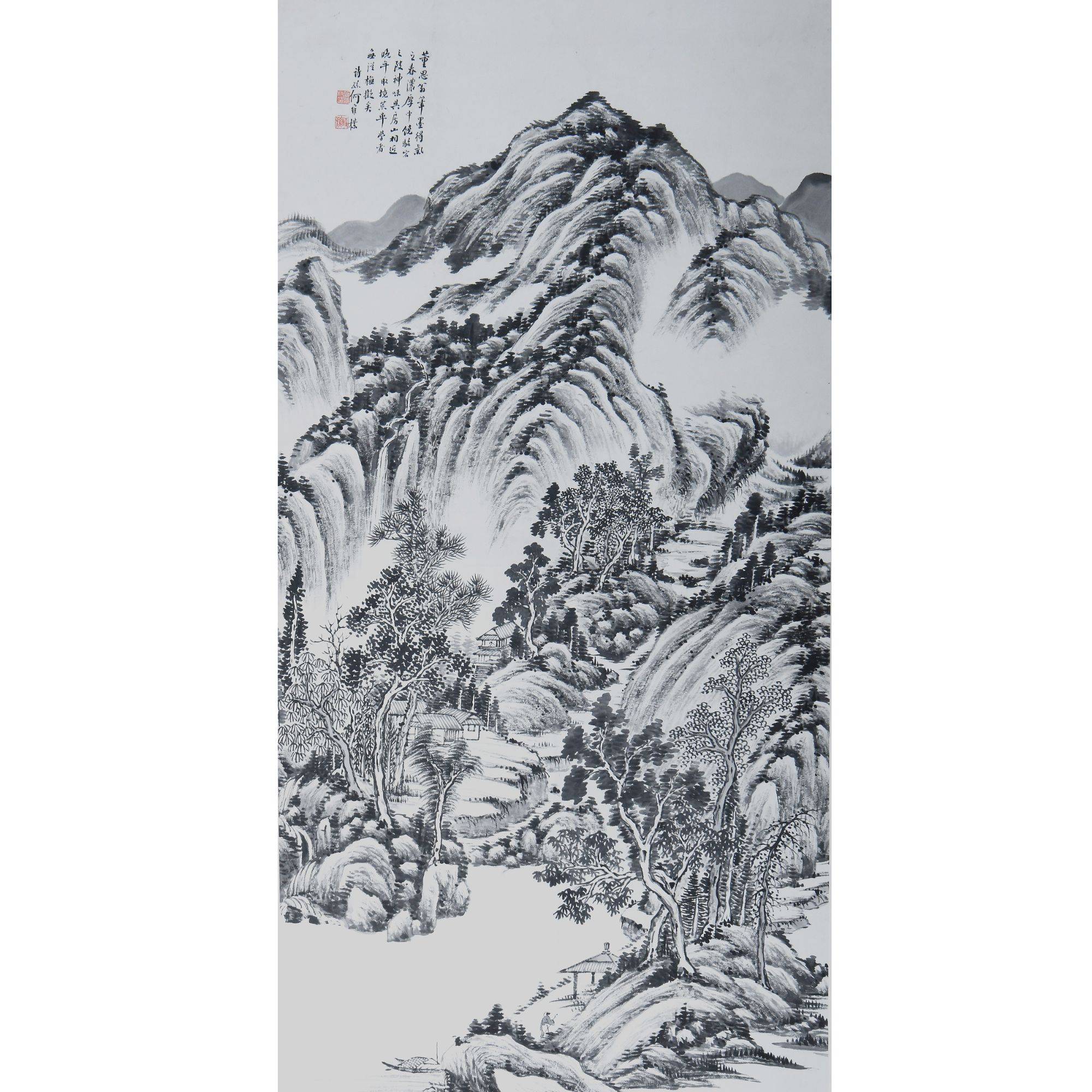 LOT.005何维朴【山水】纸本立轴B0502-145集古斋旧藏预展