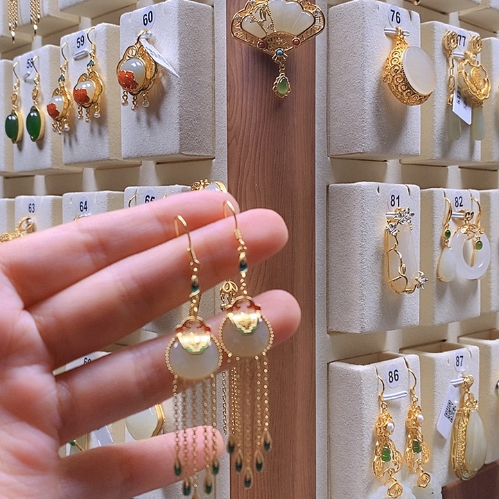 和田玉颈饰银S925镶嵌