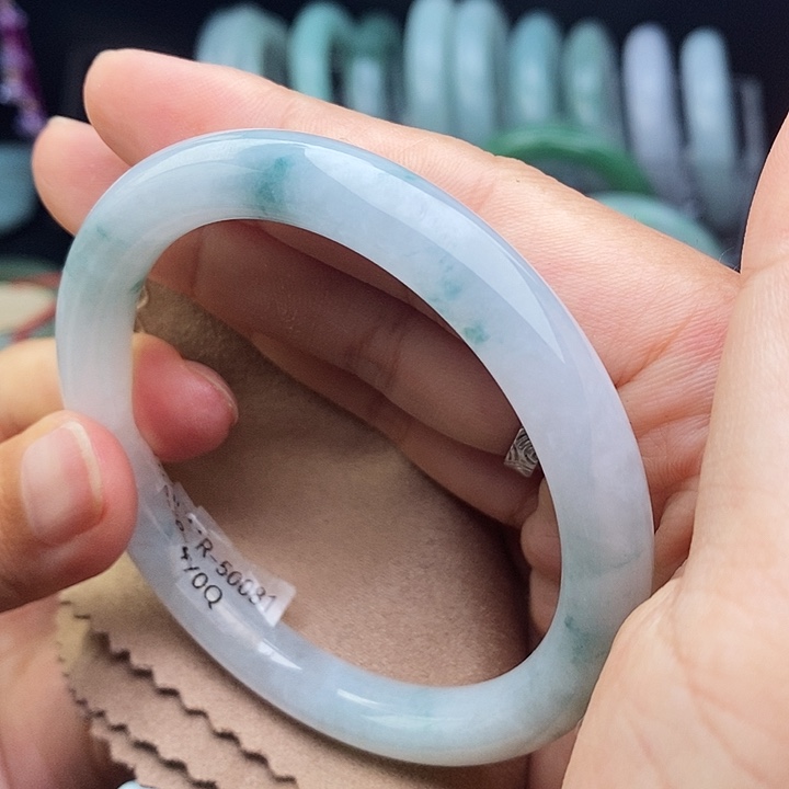 翡翠手镯未镶嵌56.6蓝花翠