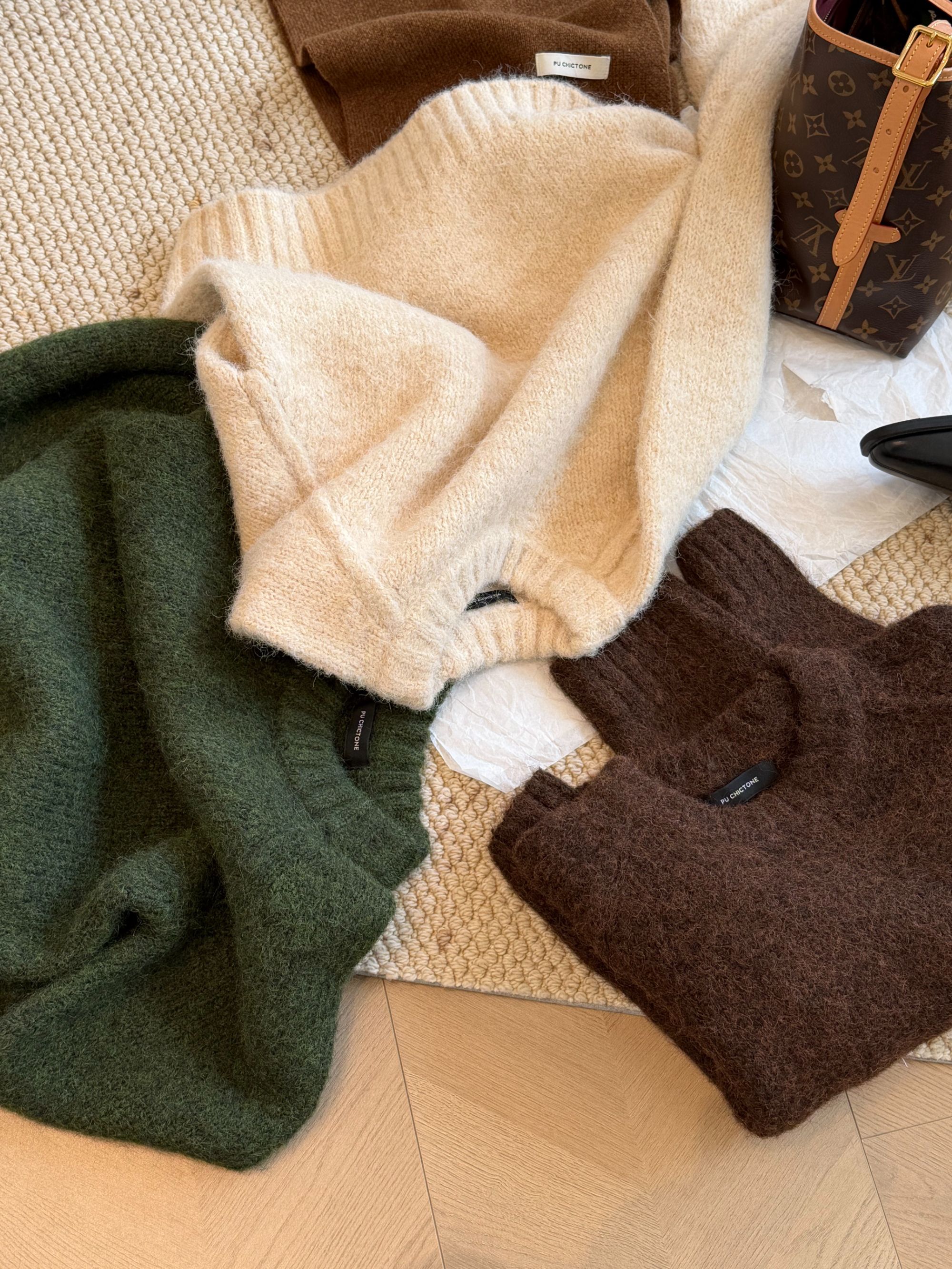 【朴大艺】油画艺术家 复古浓郁毛茸茸粗棒羊毛混纺套头毛衣24119