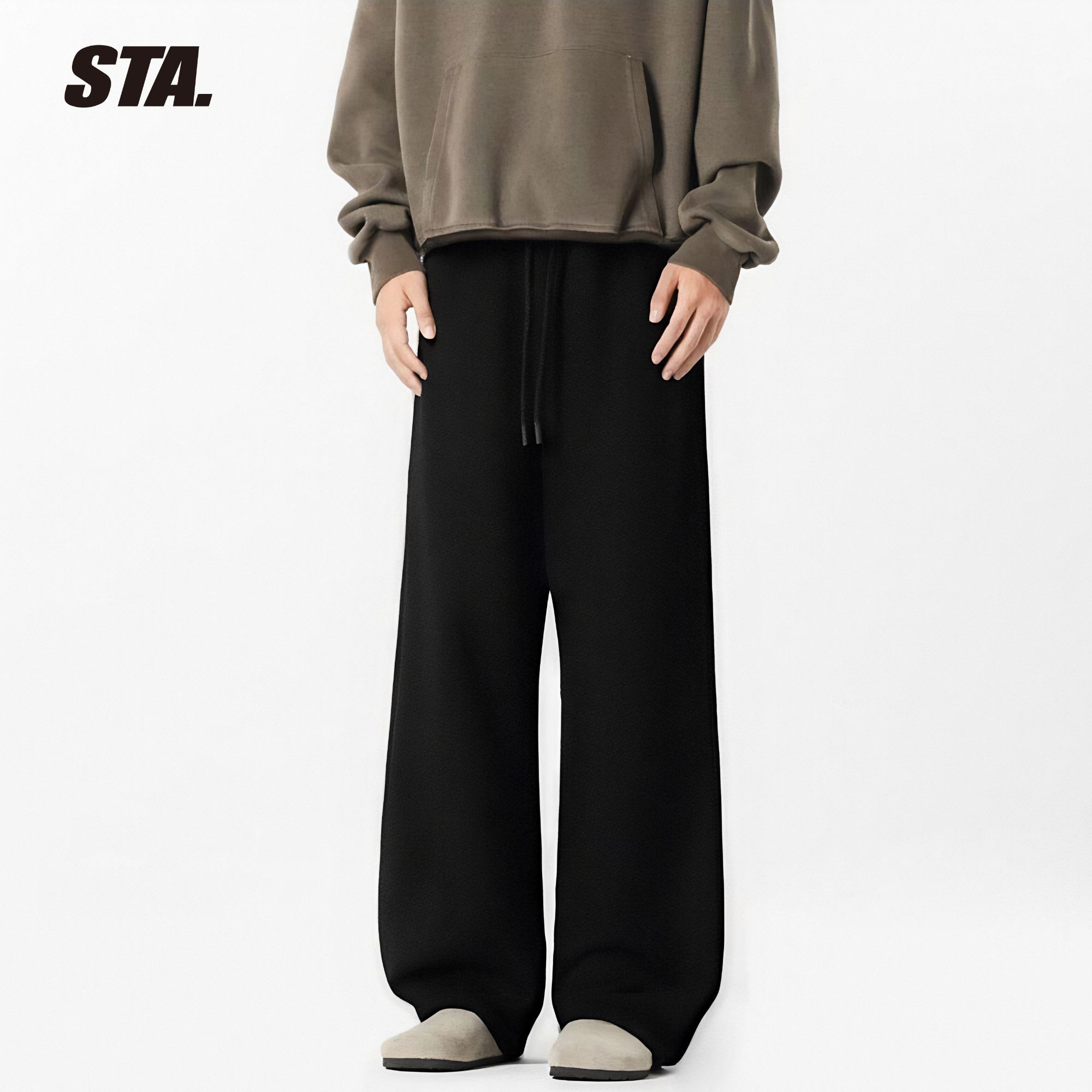 【双11福利】STA男女同款春秋直筒400克重磅百搭休闲卫裤美式潮牌