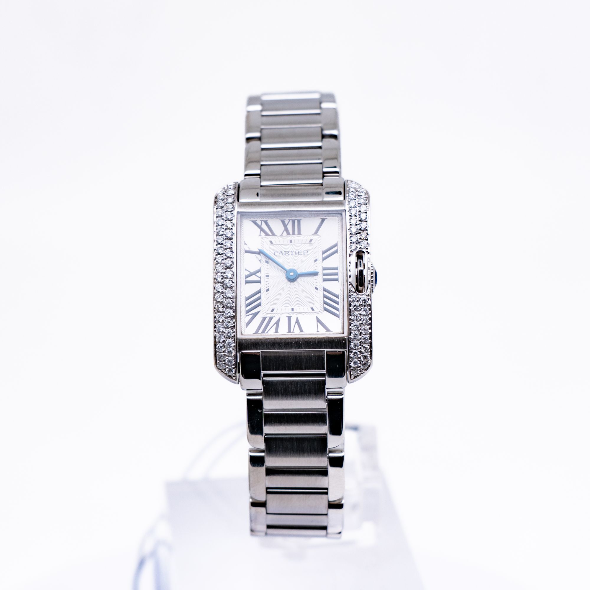99新 Cartier/卡地亚 坦克W5310022 30*22 后钻石英时尚女表 单表