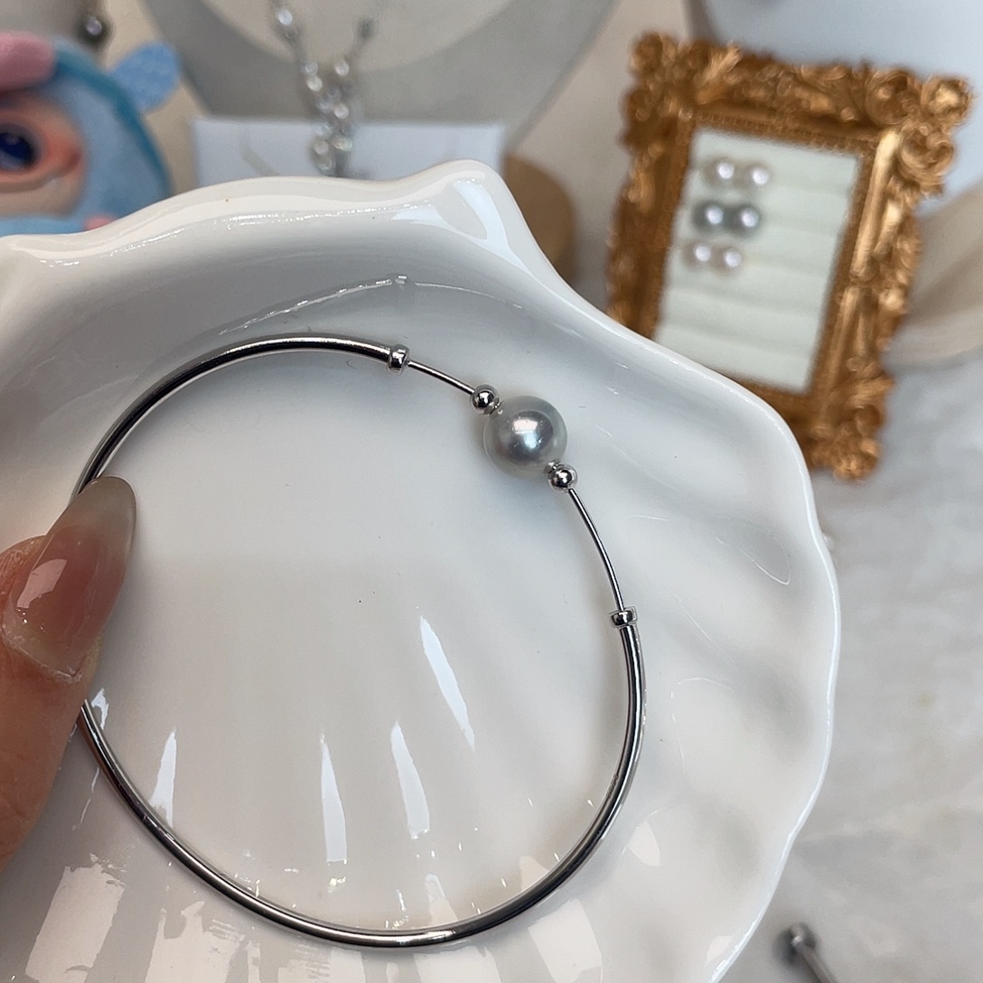 海水珍珠银S925镶嵌手绳