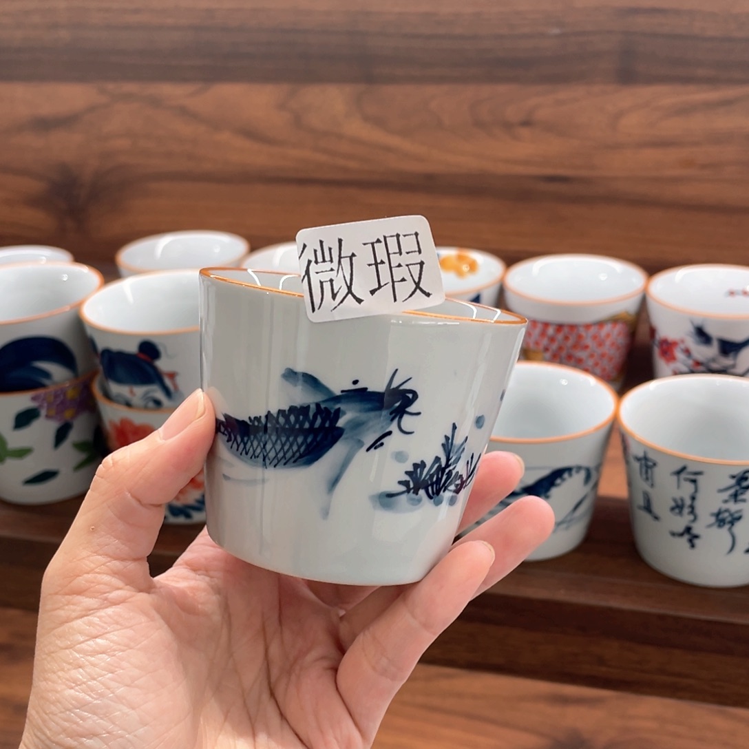 釉下手绘茶具微瑕