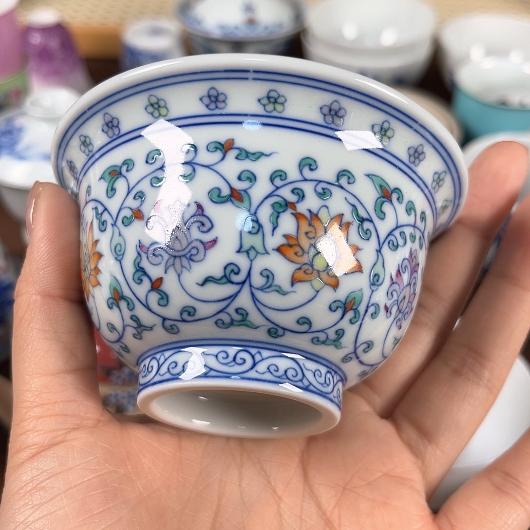 景德镇手工手绘茶具微瑕断线