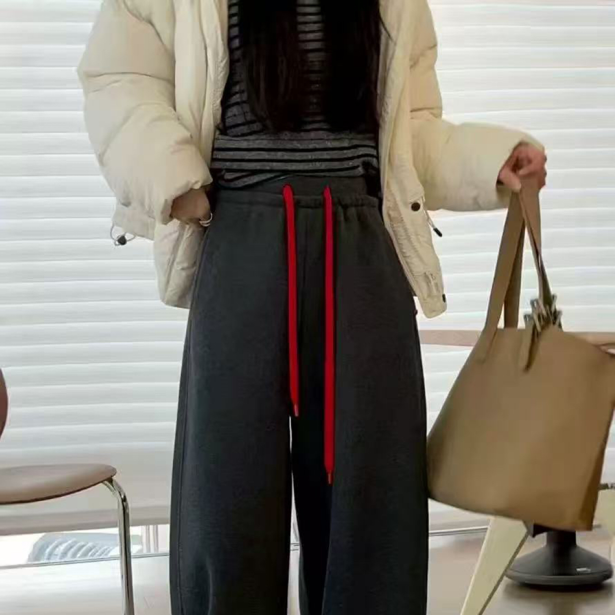 （预）3323净版高腰阔腿休闲裤BL