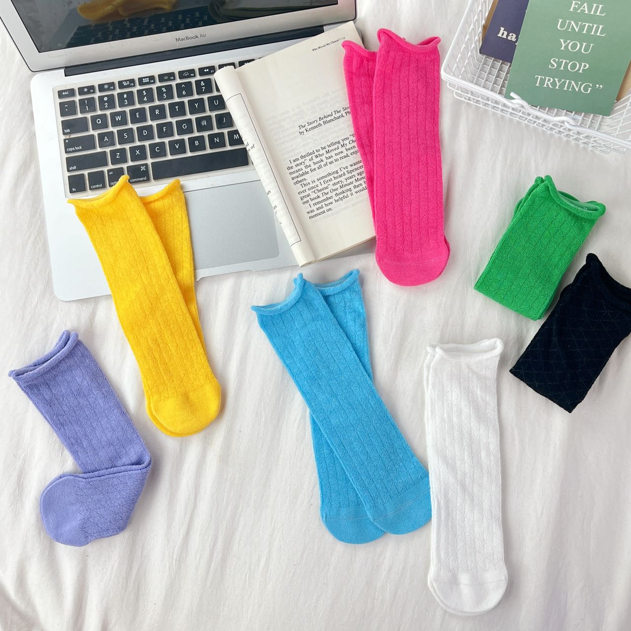 四季适用不闷汗儿童袜子糖果色儿童袜子不勒腿透气网眼无骨工艺