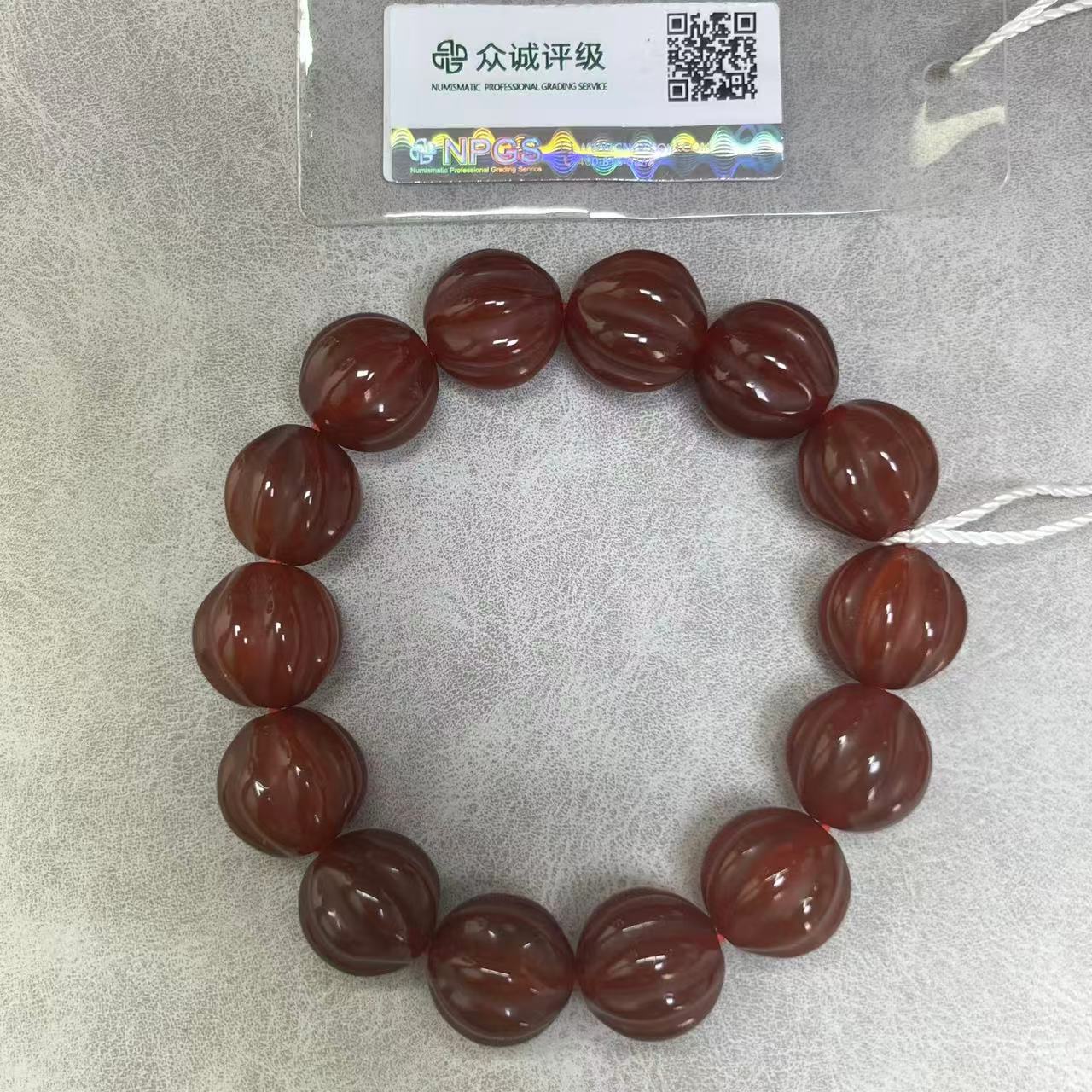 卡14瓜珠红玛瑙素串 手串 YZ0039［燕赵造物司］