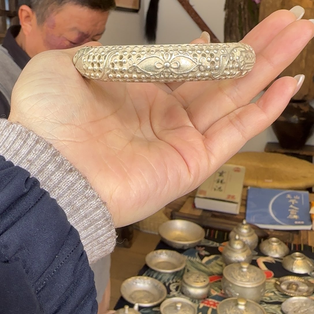 ****8木质老物件手镯镂空