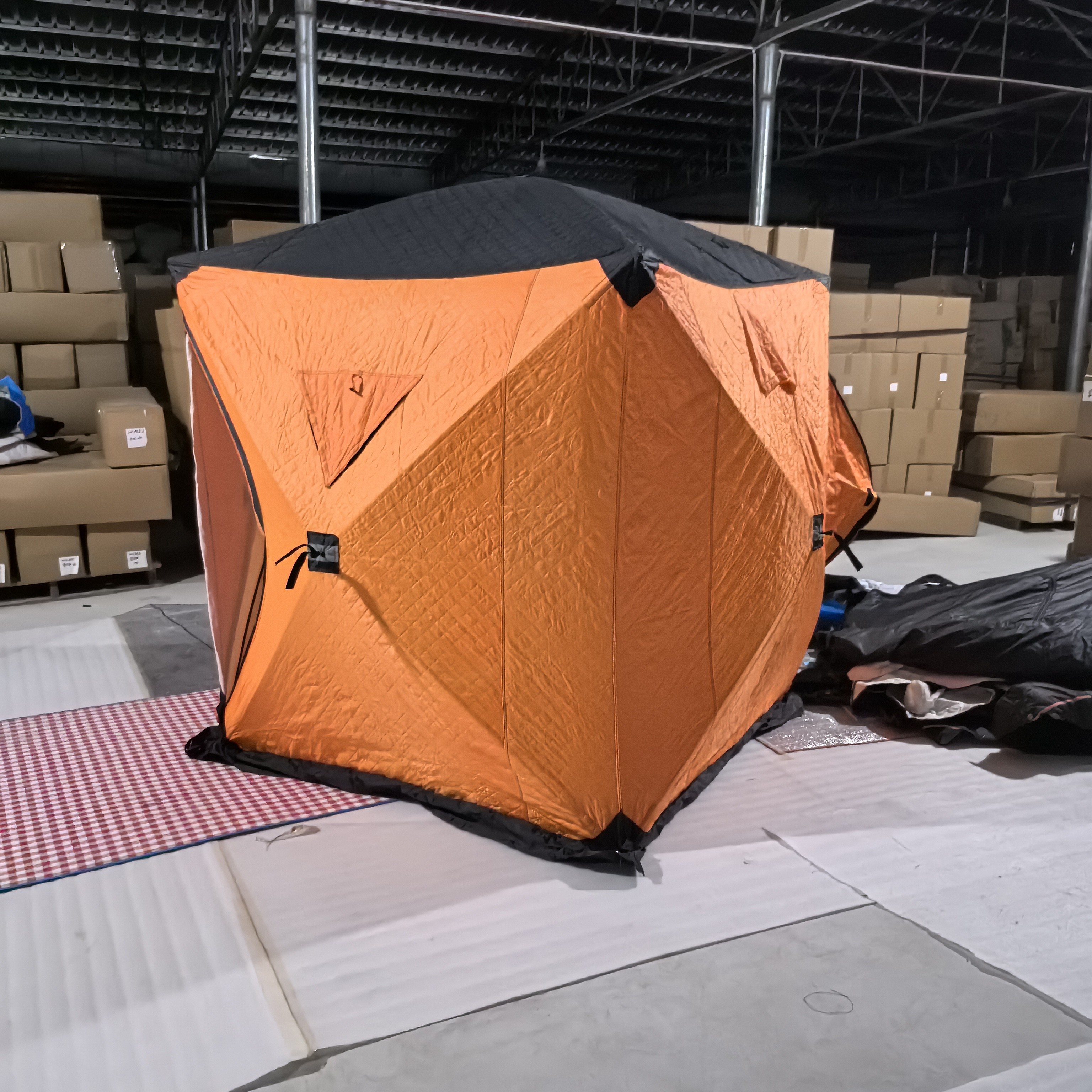 瑕疵染色，内部尺寸:172×172×205 桑拿露营帐篷不防雨无底布