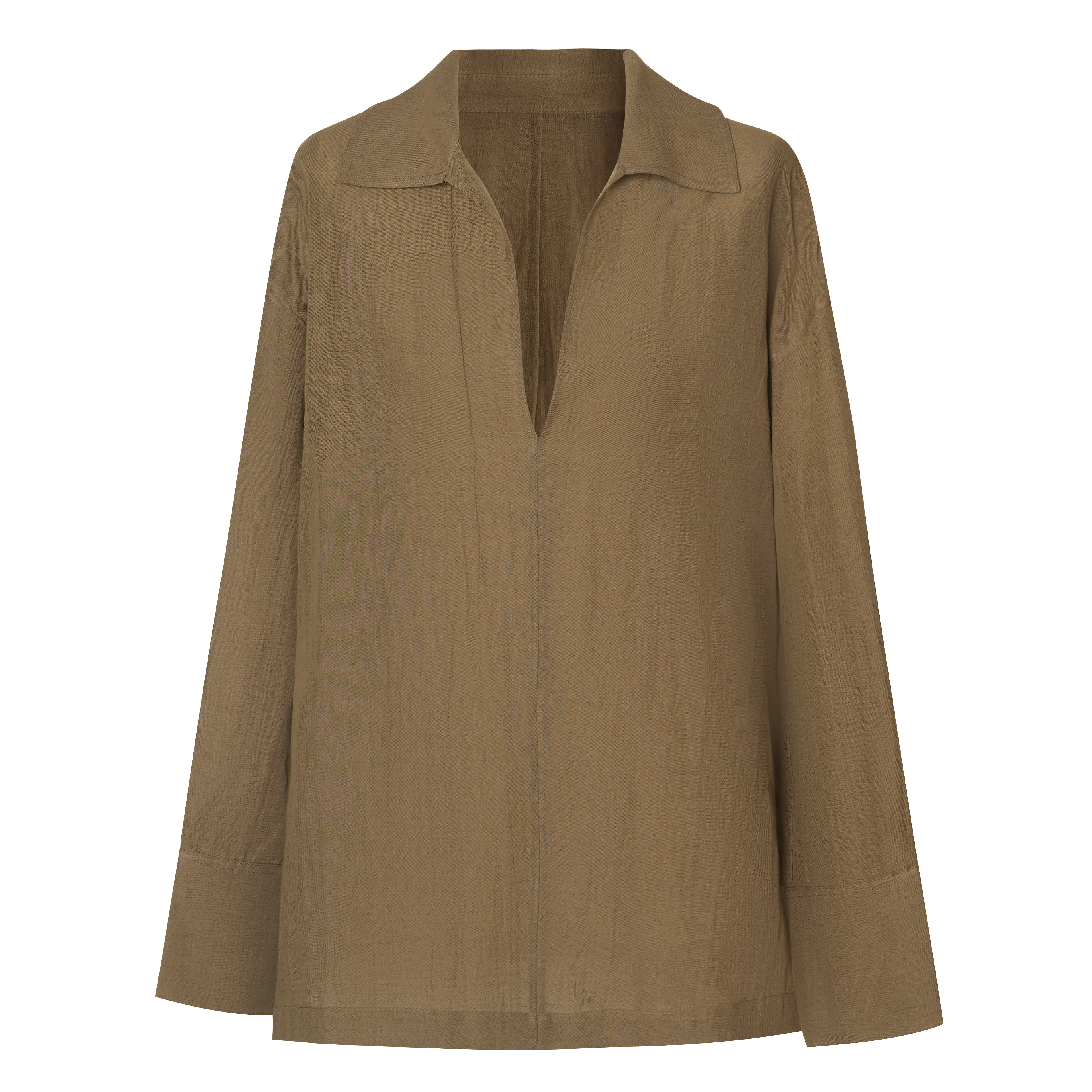 EUEUCA【EU60034】2025新款纯色翻领宽松型薄款春夏季衬衫上衣