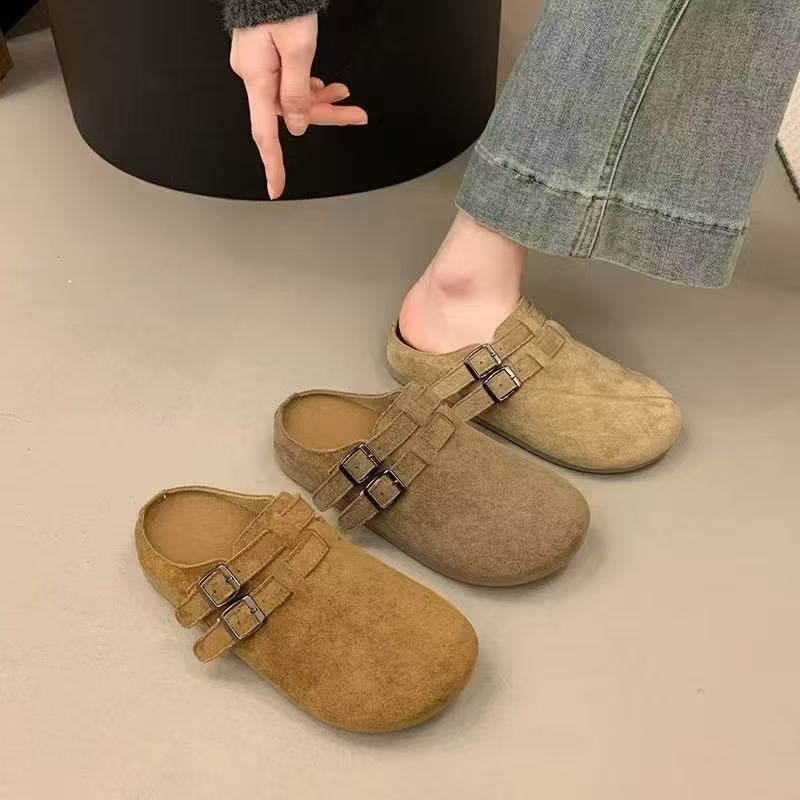 勃肯鞋女春夏新款一脚蹬外穿包头半拖
