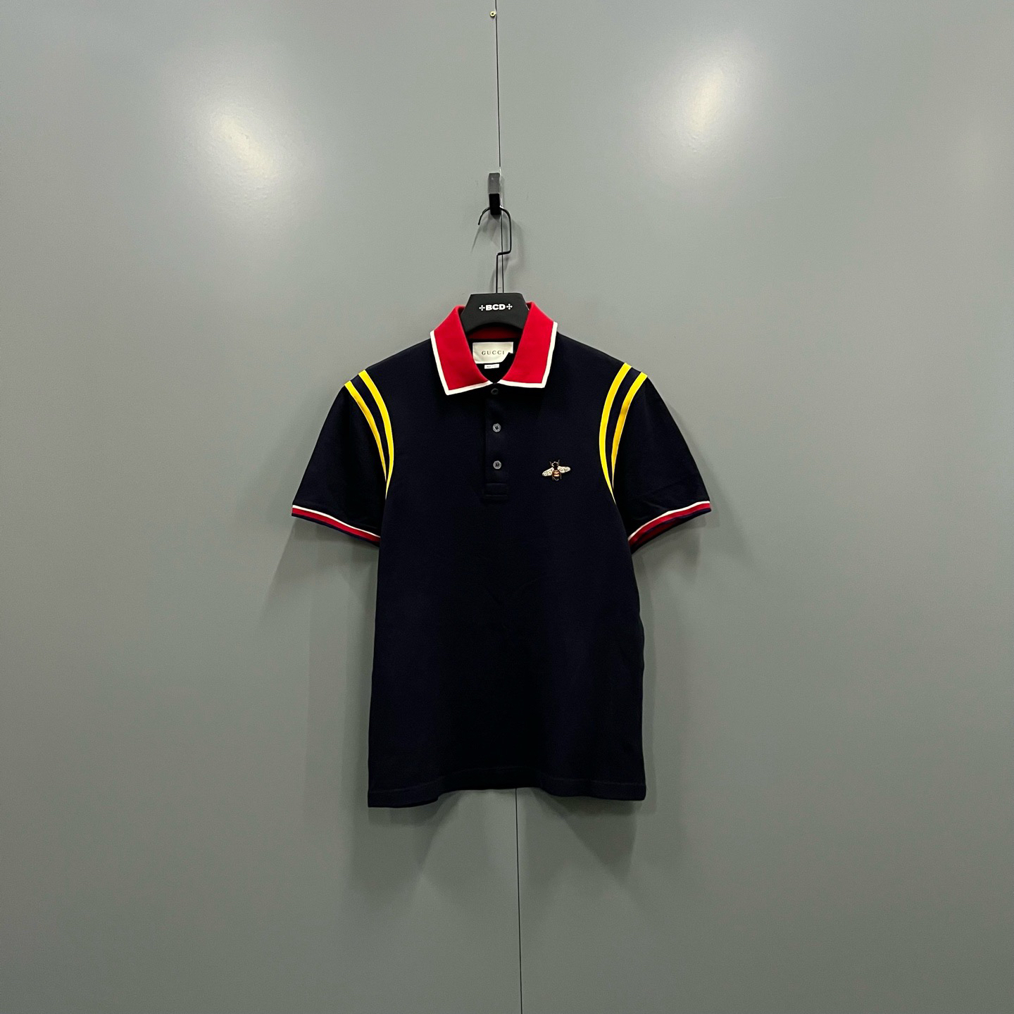 99新 GUCCI/古驰 h926  蜜蜂图案刺绣polo衫 L码610945