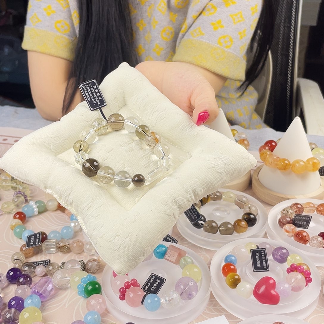 银S925镶嵌手链烟晶