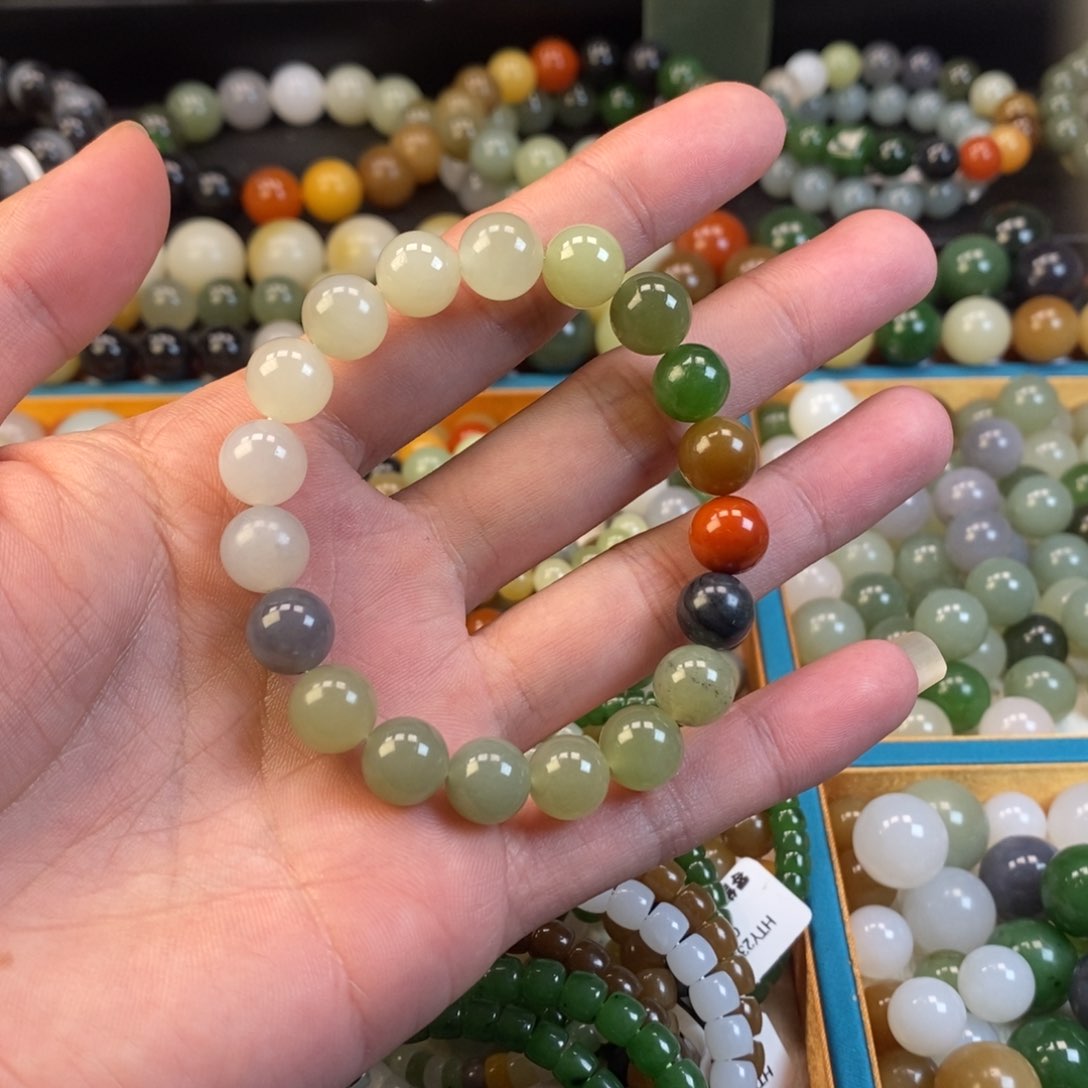 和田玉手串未镶嵌卡10福利多宝