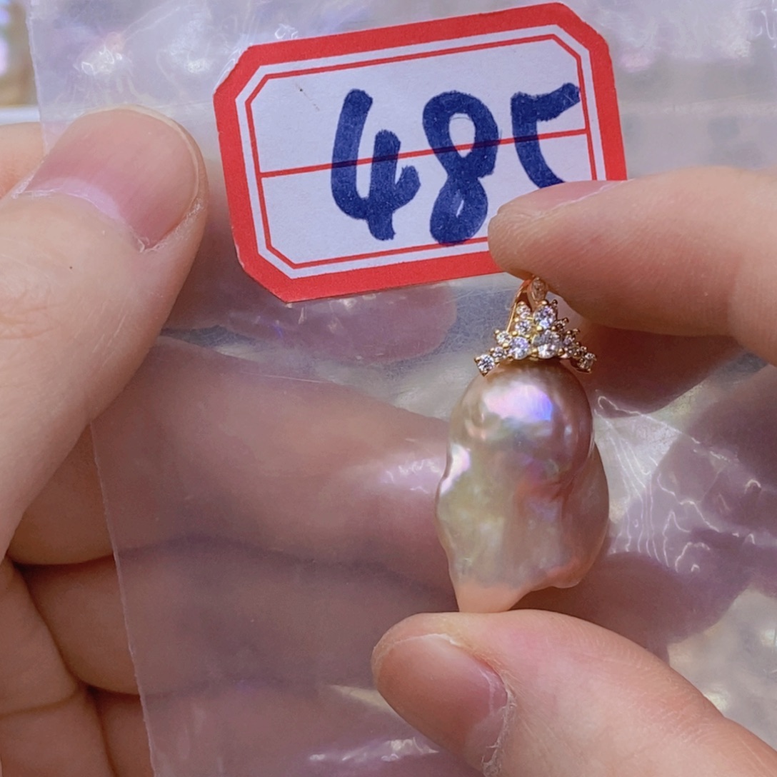 淡水珍珠银S925镶嵌颈饰