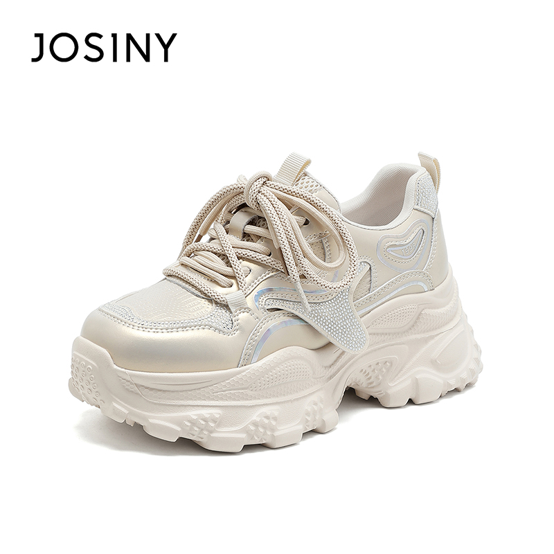 卓诗尼2025秋冬新款圆头老爹鞋增高时尚休闲鞋休闲鞋潮流百搭女鞋